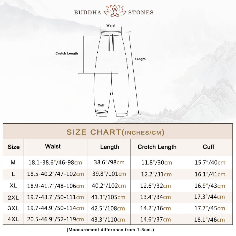 Buddha Stones無地コットンリネンカジュアルメンズハーレムパンツ(ポケット付き) - image 4