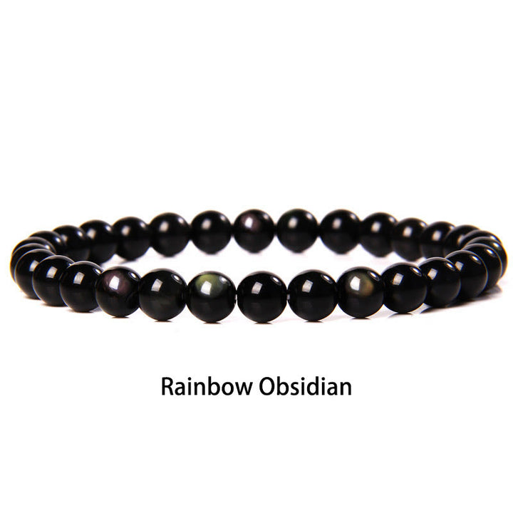 Buddha Stones6mm 各種石 クリスタル ブラック グリッター ストーン レッド タイガーアイ ビーズ 守護ブレスレット