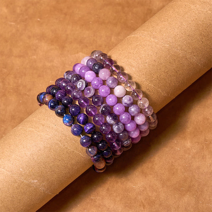 Buddha Stonesキープカーム パープルシリーズ ヒーリングラブブレスレット