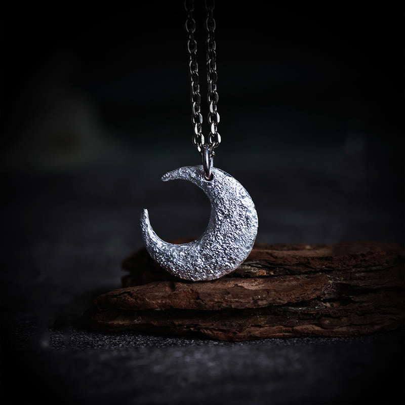 Buddha Stones999スターリングシルバー ムーンバランスネックレスペンダント - 999スターリングシルバー&チタンスチールチェーン - image 0