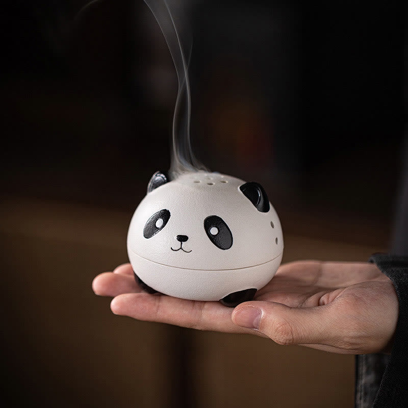 Buddha Stonesかわいいパンダ 癒し 陶器 香炉 デスク装飾