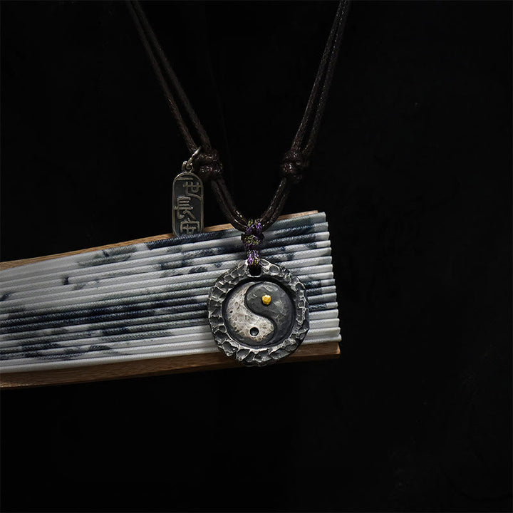 Buddha Stones 999 スターリングシルバー太極拳陰陽デザインハーモニーネックレスペンダント - image 8