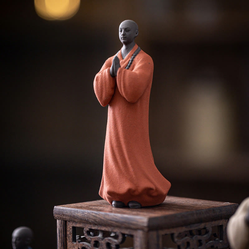Buddha Stones瞑想 祈り 僧侶 像 陶器 慈悲 静寂 室内装飾