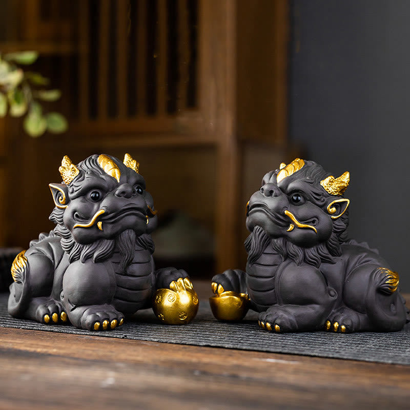 Buddha Stonesインゴット ボール 紫粘土 陶器 ティーペット 富 家 置物 装飾