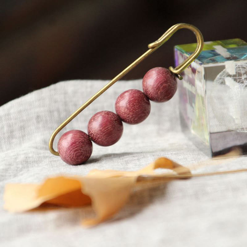 Buddha Stonesヴィンテージ 白檀 アガティス アルバ 黒檀 ペルトギネ ビーズ ヒーリング ブローチ