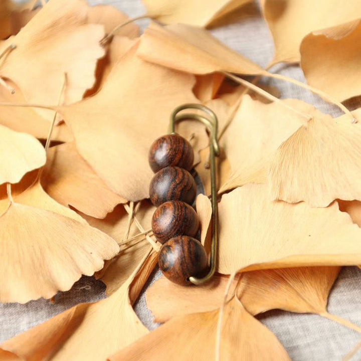 Buddha Stonesヴィンテージ 白檀 アガティス アルバ 黒檀 ペルトギネ ビーズ ヒーリング ブローチ