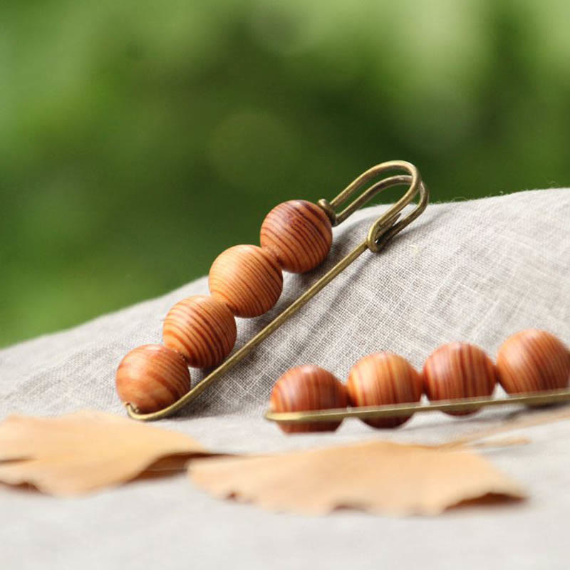 Buddha Stonesヴィンテージ 白檀 アガティス アルバ 黒檀 ペルトギネ ビーズ ヒーリング ブローチ