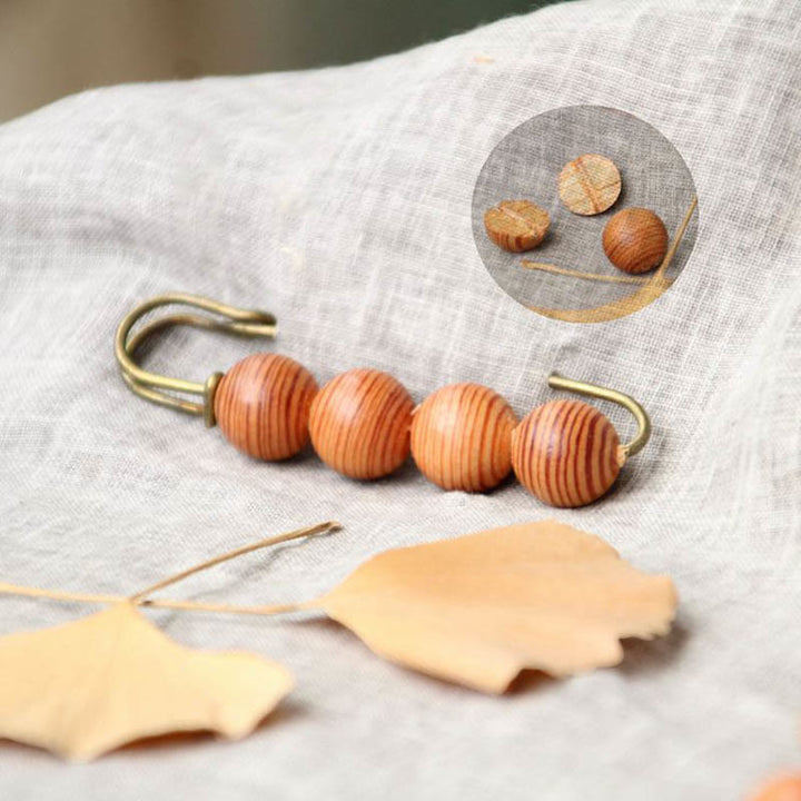 Buddha Stonesヴィンテージ 白檀 アガティス アルバ 黒檀 ペルトギネ ビーズ ヒーリング ブローチ