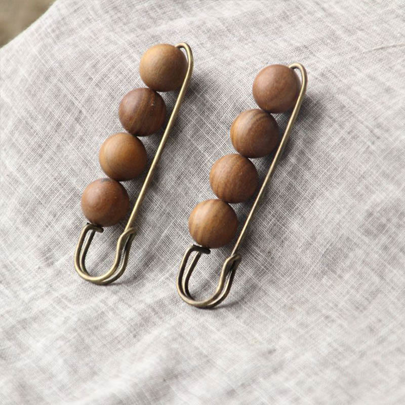 Buddha Stonesヴィンテージ 白檀 アガティス アルバ 黒檀 ペルトギネ ビーズ ヒーリング ブローチ