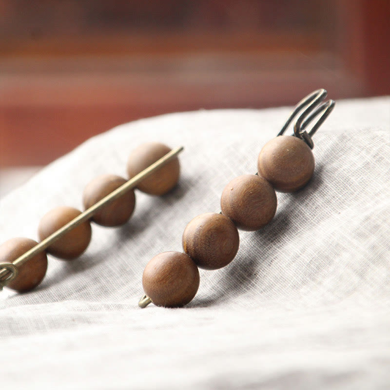 Buddha Stonesヴィンテージ 白檀 アガティス アルバ 黒檀 ペルトギネ ビーズ ヒーリング ブローチ