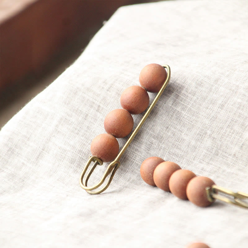 Buddha Stonesヴィンテージ 白檀 アガティス アルバ 黒檀 ペルトギネ ビーズ ヒーリング ブローチ