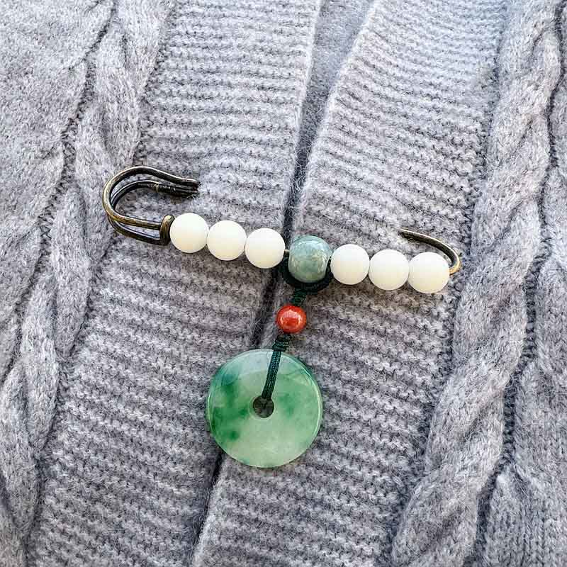 Buddha Stonesの種 翡翠 平和バックル 幸運のブローチ