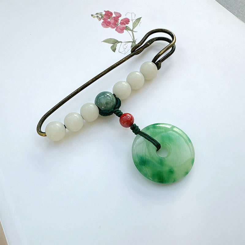 Buddha Stonesの種 翡翠 平和バックル 幸運のブローチ