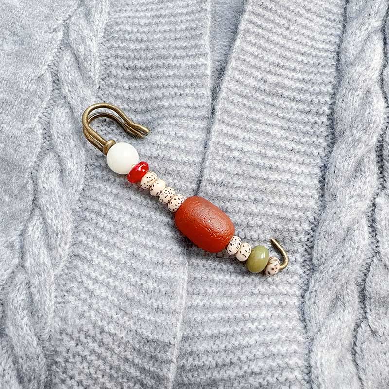 Buddha Stonesの種子瑪瑙 穏やかな調和のブローチ