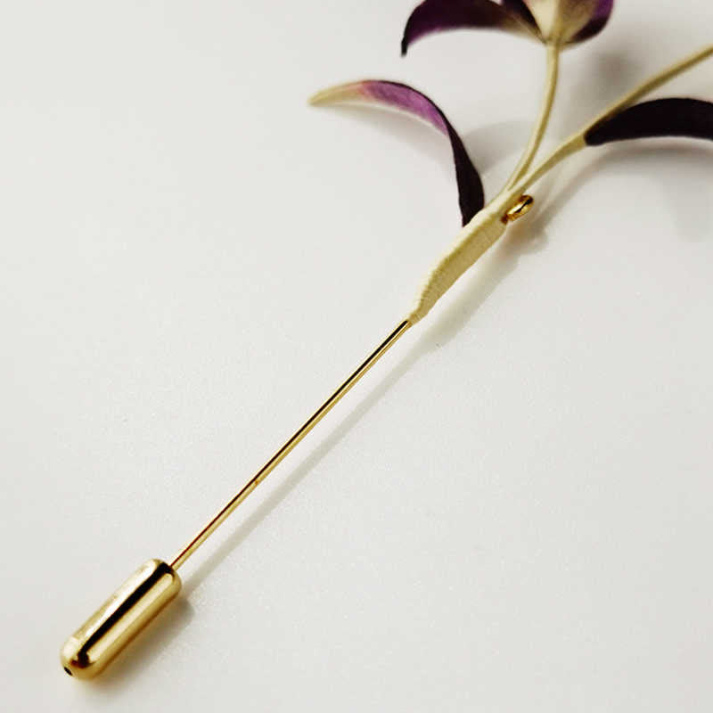 Buddha Stonesハンドメイドベルベットフラワー桑シルク蘭の花ブローチ