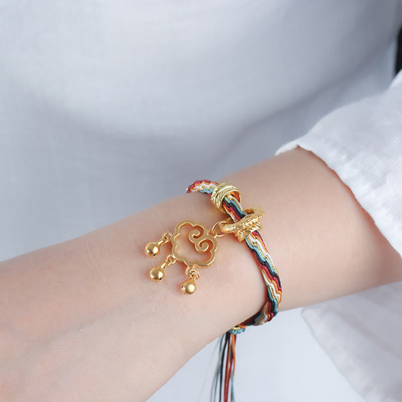 Buddha Stonesハンドメイドの敦煌カラー鹿吉兆雲平和ロックベルヒーリング輪廻ノットブレスレット