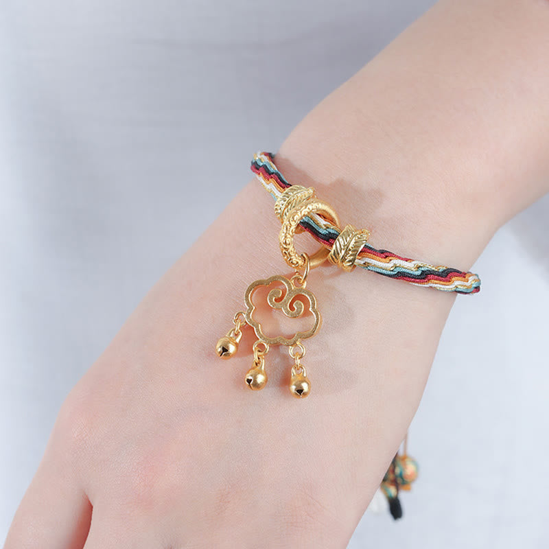 Buddha Stonesハンドメイドの敦煌カラー鹿吉兆雲平和ロックベルヒーリング輪廻ノットブレスレット