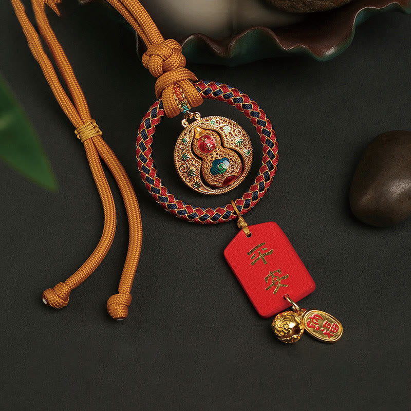 Buddha Stonesひょうたん福文字安全と幸運の車吊り飾り