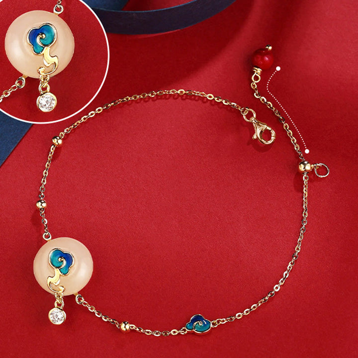 Buddha Stones925 スターリングシルバー 天然和田翡翠 吉兆雲 豊穣のブレスレット