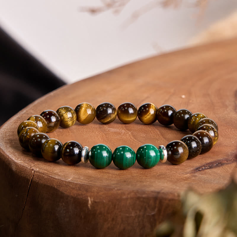 Buddha Stonesタイガーアイ グリーンタイガーアイ 勇気ブレスレット