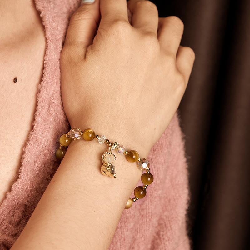 Buddha Stonesイエロータイガーアイ 瞑想仏陀守護ブレスレット