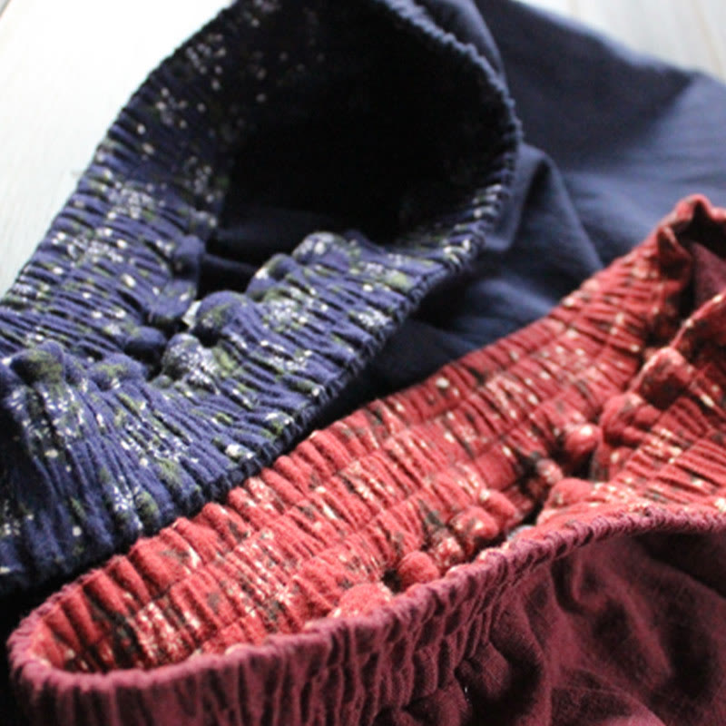 Buddha Stonesカジュアル 無地 ゆったり レディース ラミー ワイドレッグ パンツ ポケット付き