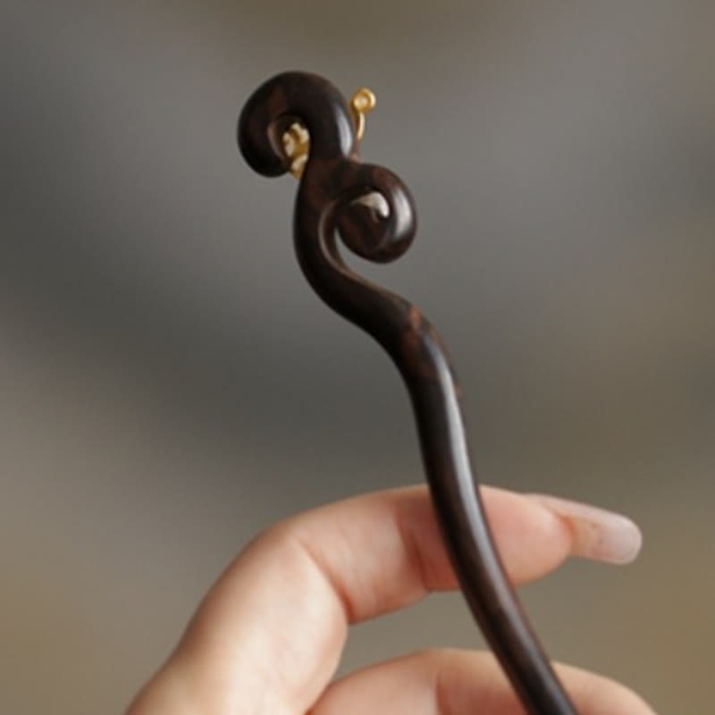 Buddha Stones吉兆雲 白檀 うさぎ 守護簪