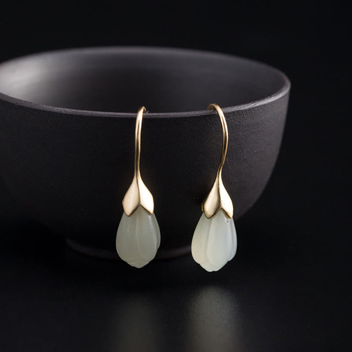 Buddha Stones925スターリングシルバー 和田翡翠 マグノリア アバンダンス ドロップイヤリング