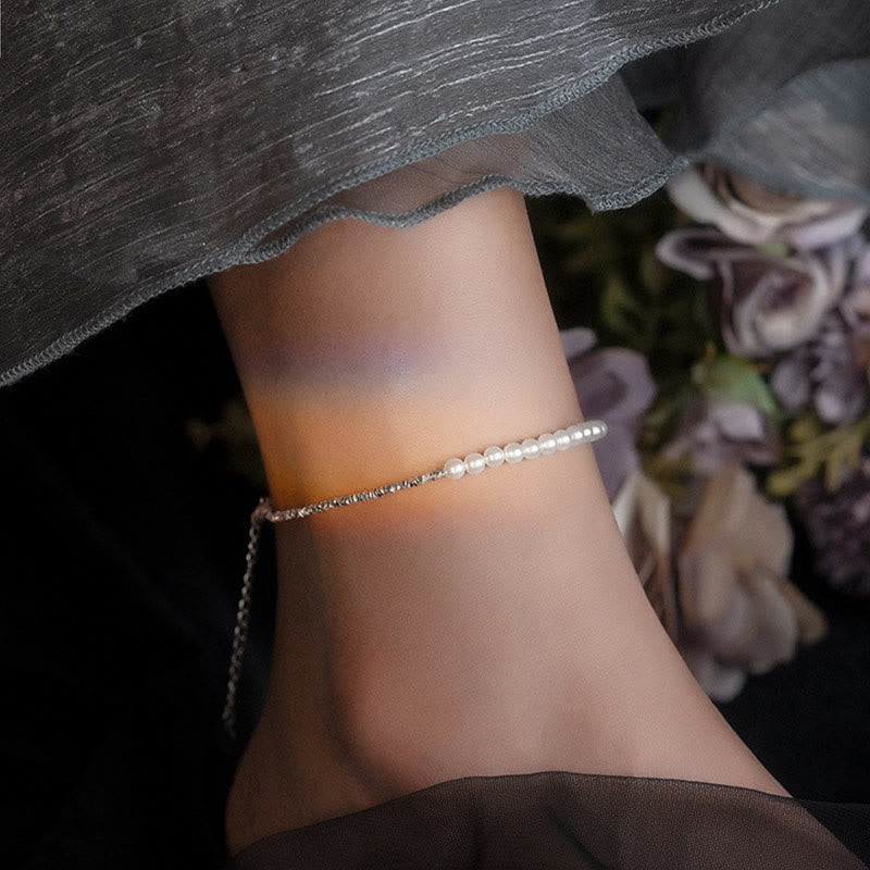 Buddha Stones925スターリングシルバー パールビーズ プロテクションアンクレット - image 1