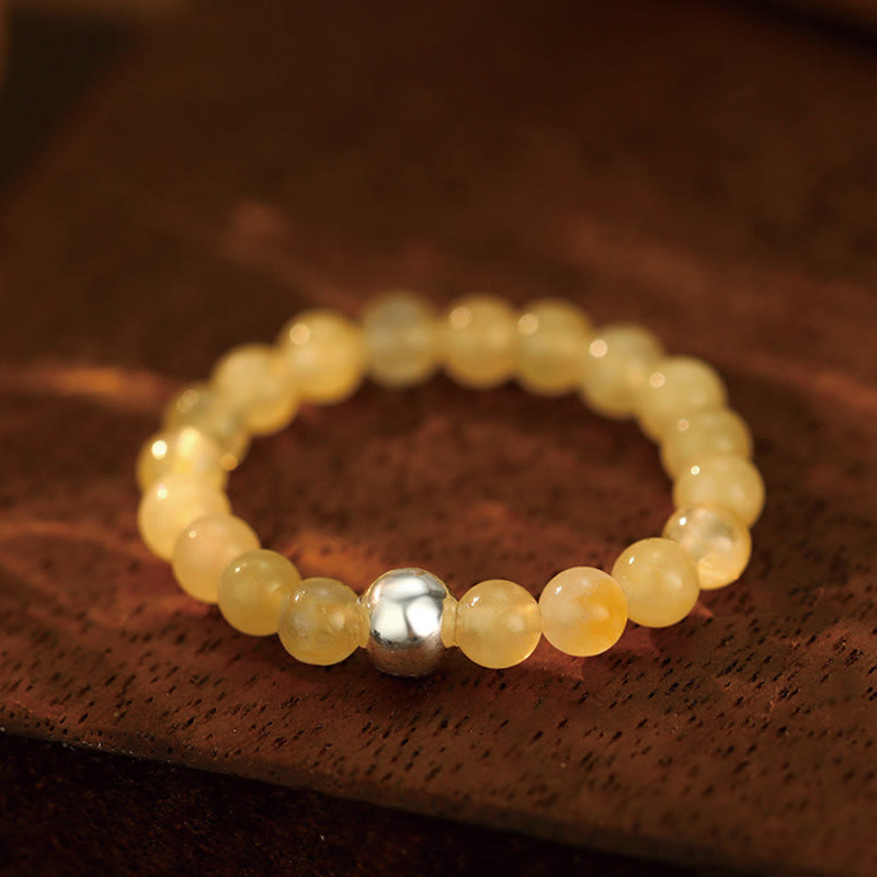 Buddha Stones925 スターリングシルバー クリスタルビーズ ホワイトジェイド ブラックオニキス 祝福 弾性リング