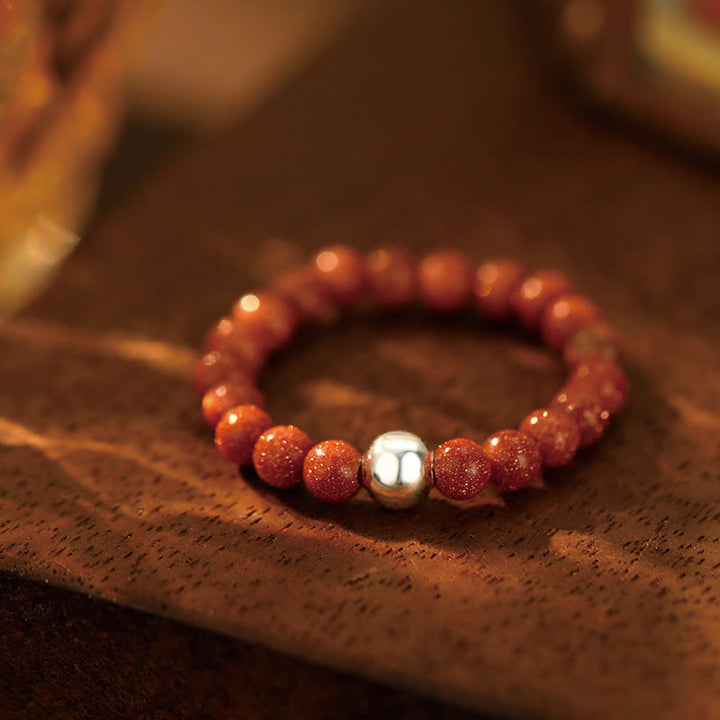 Buddha Stones925 スターリングシルバー クリスタルビーズ ホワイトジェイド ブラックオニキス 祝福 弾性リング