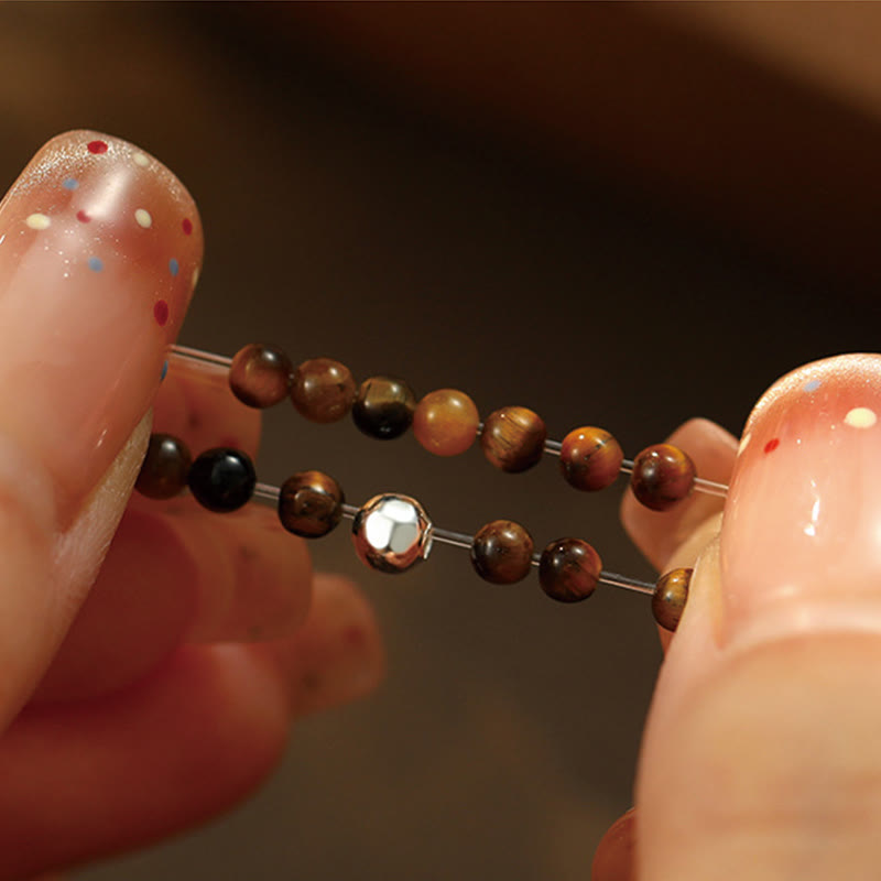 Buddha Stones925 スターリングシルバー クリスタルビーズ ホワイトジェイド ブラックオニキス 祝福 弾性リング