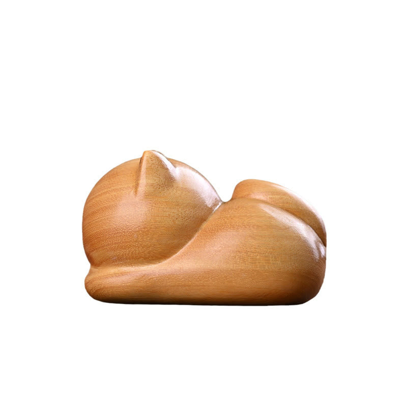 Buddha Stones小さくて可愛い自信に満ちた眠り猫 白檀 癒しのホームデコレーション - image 17