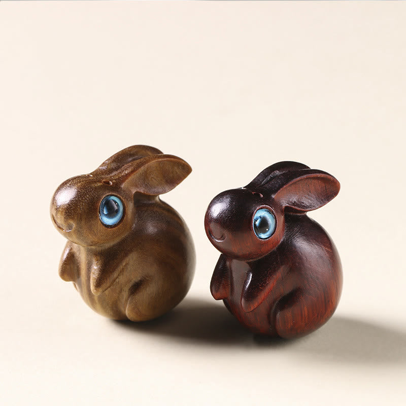 Buddha Stones小葉 紅白檀 緑白檀 幸運のミニウサギ リラクゼーション装飾