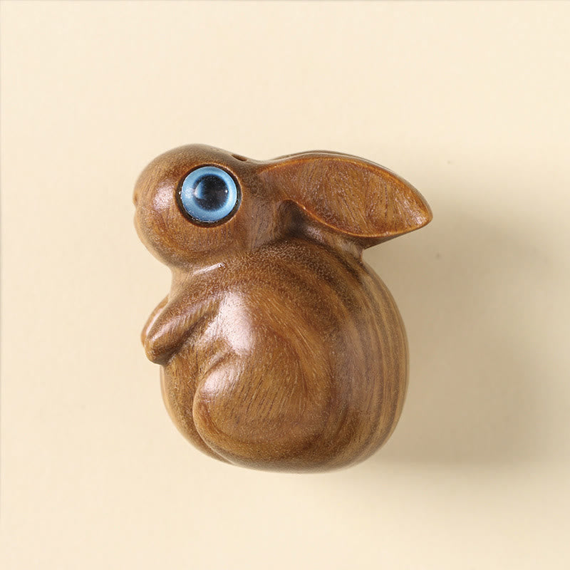 Buddha Stones小葉 紅白檀 緑白檀 幸運のミニウサギ リラクゼーション装飾