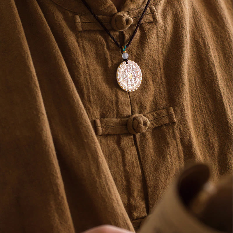 Buddha Stones石山の幽霊がお金を使う陰陽八卦デザイン銅ハーモニーネックレスペンダント - image 11