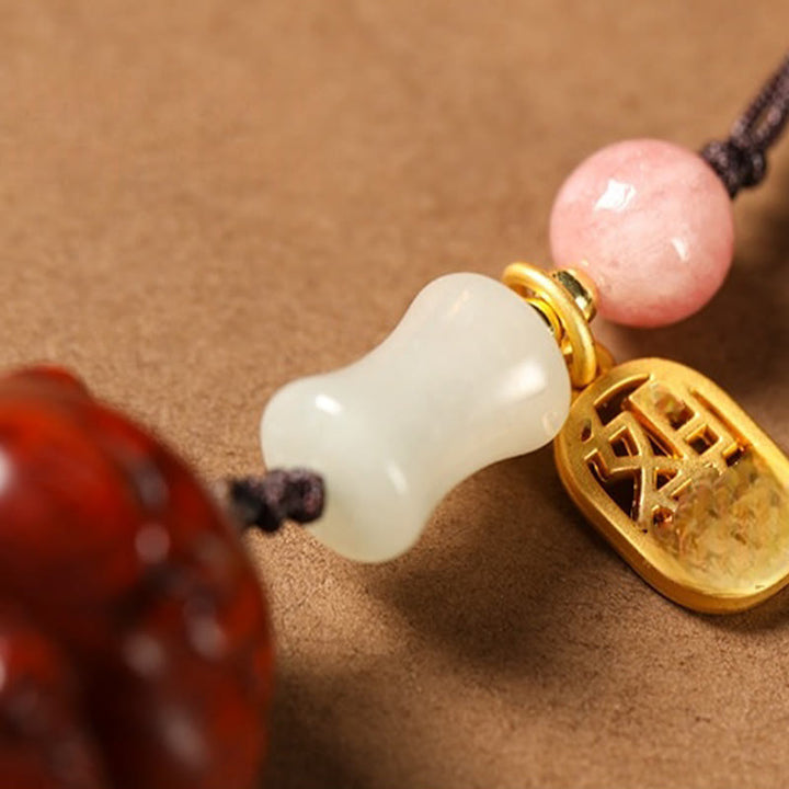 Buddha Stones小葉紫檀緑檀 白檀 招き猫 守護 キーホルダー 携帯電話 吊り下げ装飾 - image 12