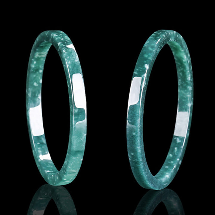 Buddha Stones天然翡翠の豊富な薄型ブレスレットバングル - image 10