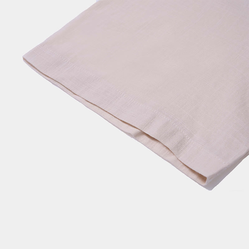 Buddha Stonesメンズ 夏 無地 半袖 ハーフボタン コットンリネン シャツ - image 25