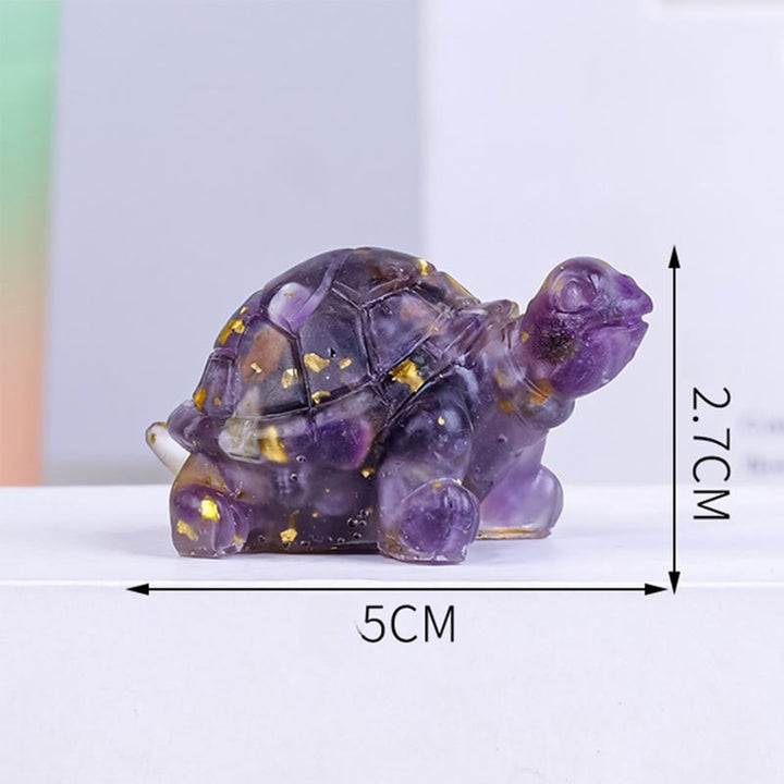 Buddha Stones ドリップ樹脂加工 天然水晶砂利使用 小亀のインテリア装飾像 - image 3