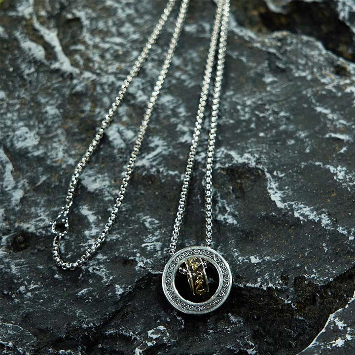 Buddha Stonesダブルリング貔貅平和のお守りチャーム富回転ネックレスペンダント - image 5