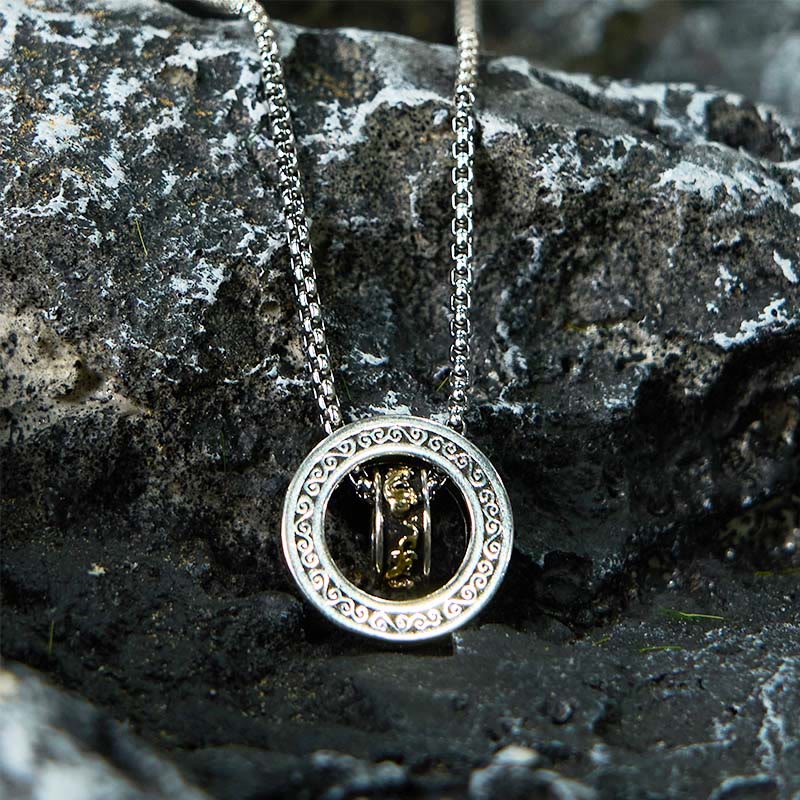 Buddha Stonesダブルリング貔貅平和のお守りチャーム富回転ネックレスペンダント - image 9