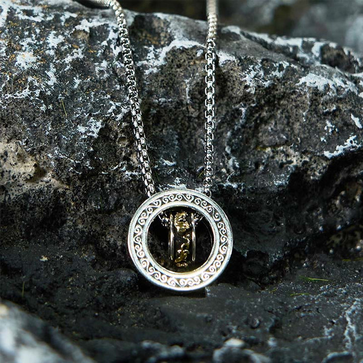 Buddha Stonesダブルリング貔貅平和のお守りチャーム富回転ネックレスペンダント - image 9