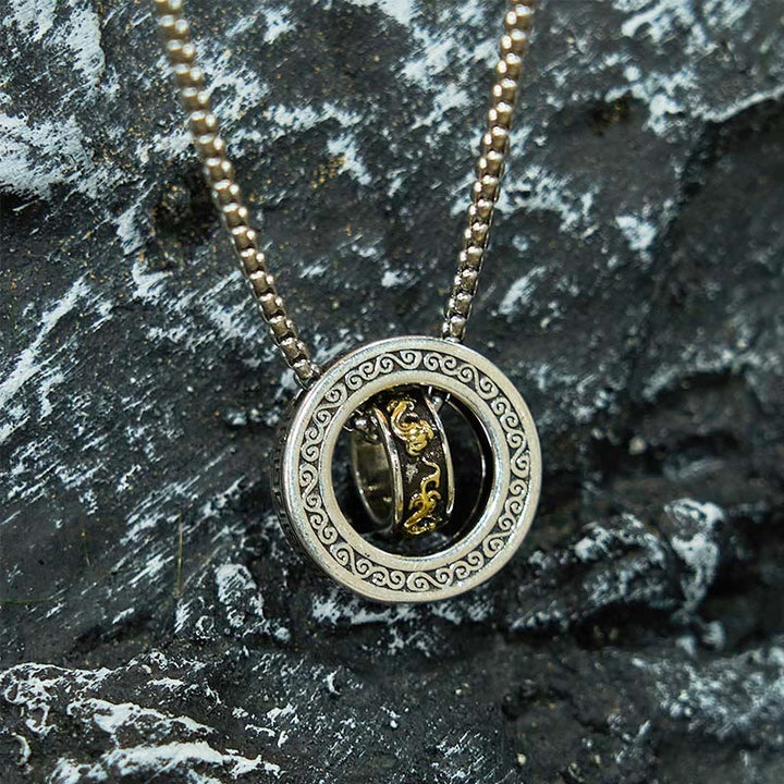 Buddha Stonesダブルリング貔貅平和のお守りチャーム富回転ネックレスペンダント - image 6