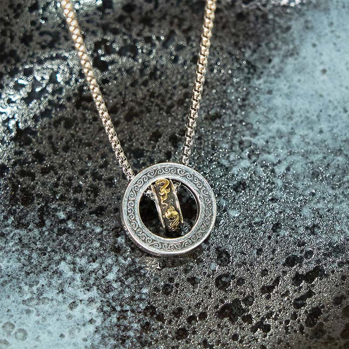 Buddha Stonesダブルリング貔貅平和のお守りチャーム富回転ネックレスペンダント - image 12