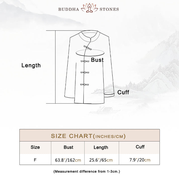 Buddha Stonesカエルボタン長袖シャツ禅太極拳瞑想トップス漢服ジャケット - image 5