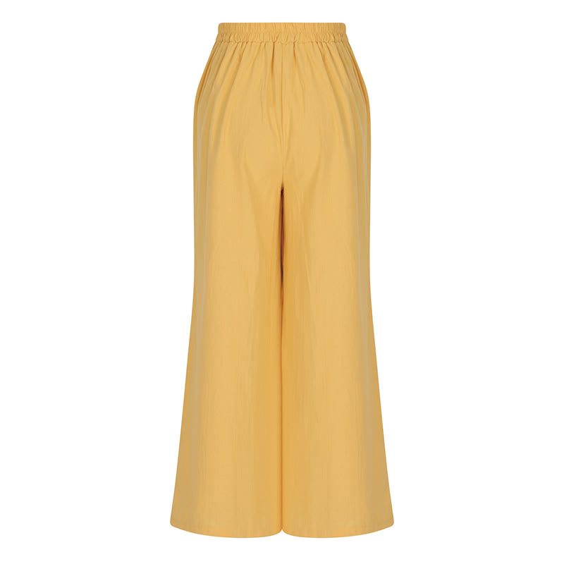 Buddha Stonesレトロ カジュアル ハイウエスト コットン レディース ワイドレッグパンツ ポケット付き - image 3