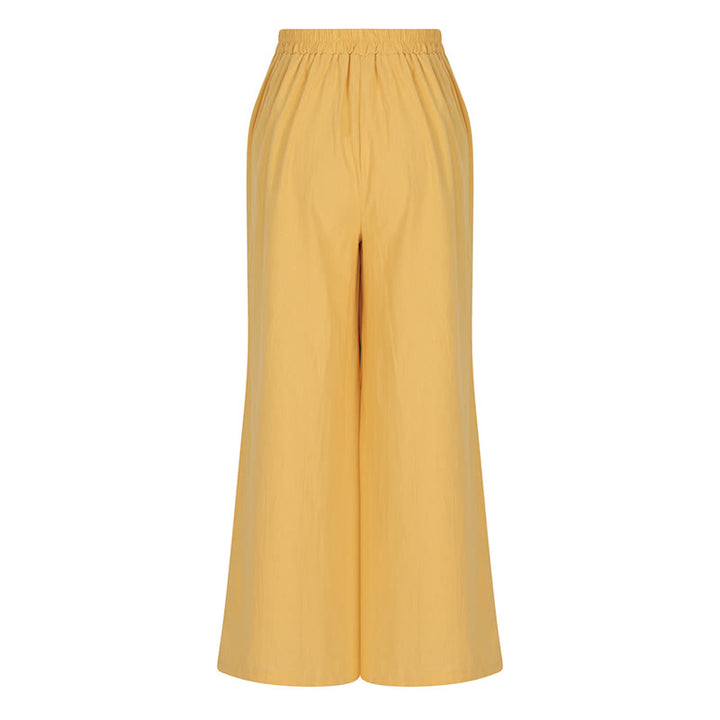 Buddha Stonesレトロ カジュアル ハイウエスト コットン レディース ワイドレッグパンツ ポケット付き - image 3