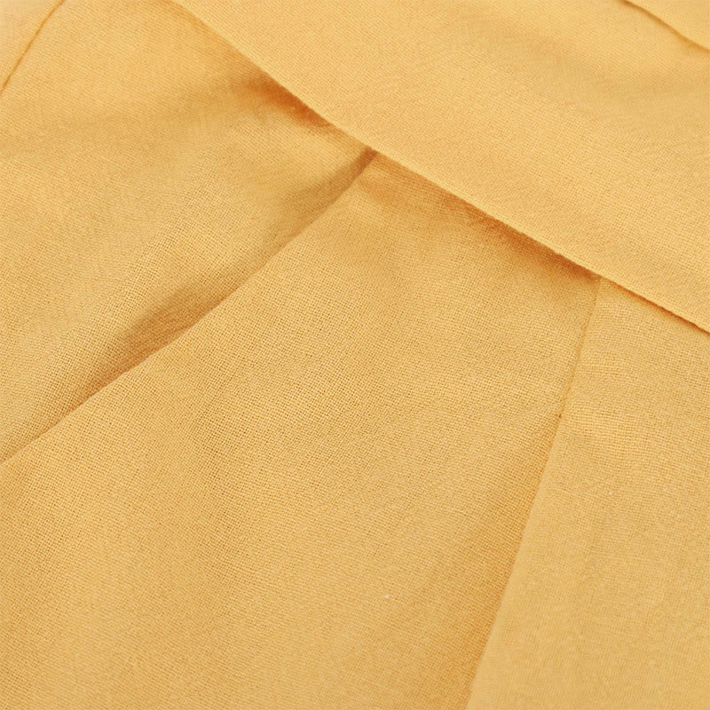 Buddha Stonesレトロ カジュアル ハイウエスト コットン レディース ワイドレッグパンツ ポケット付き - image 4