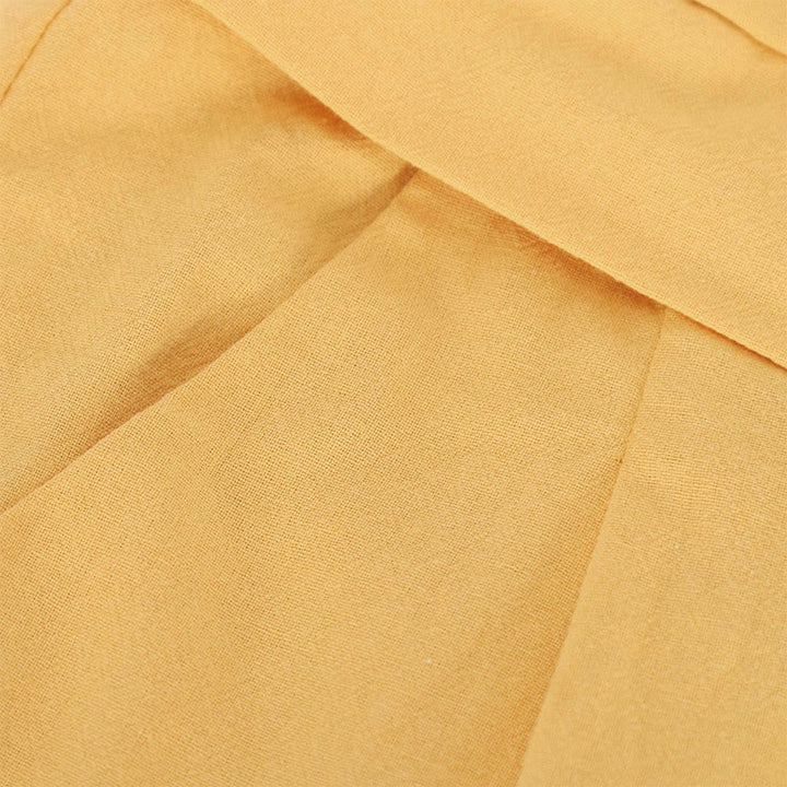 Buddha Stonesレトロ カジュアル ハイウエスト コットン レディース ワイドレッグパンツ ポケット付き - image 4